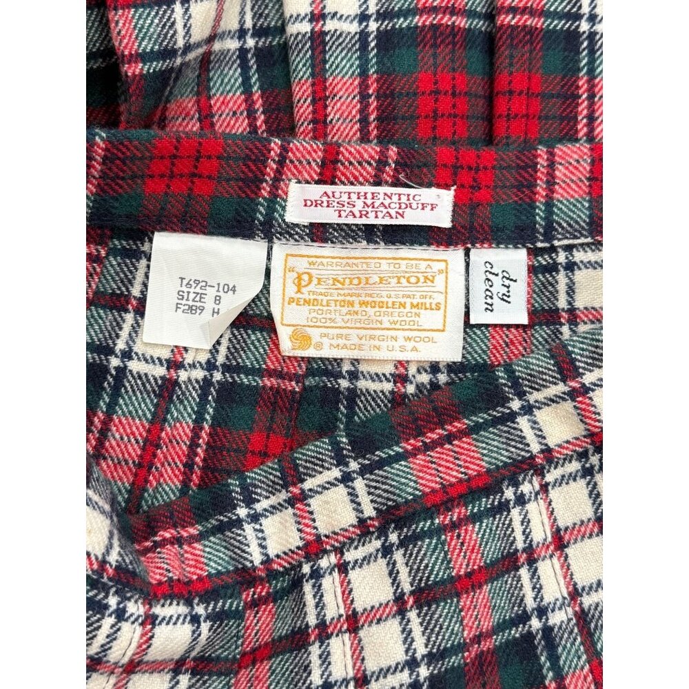 Pendleton Macduff Tartan Set of 2 Skirts Plaid Red Wool & White Black Size 8 - Picture 4 of 13